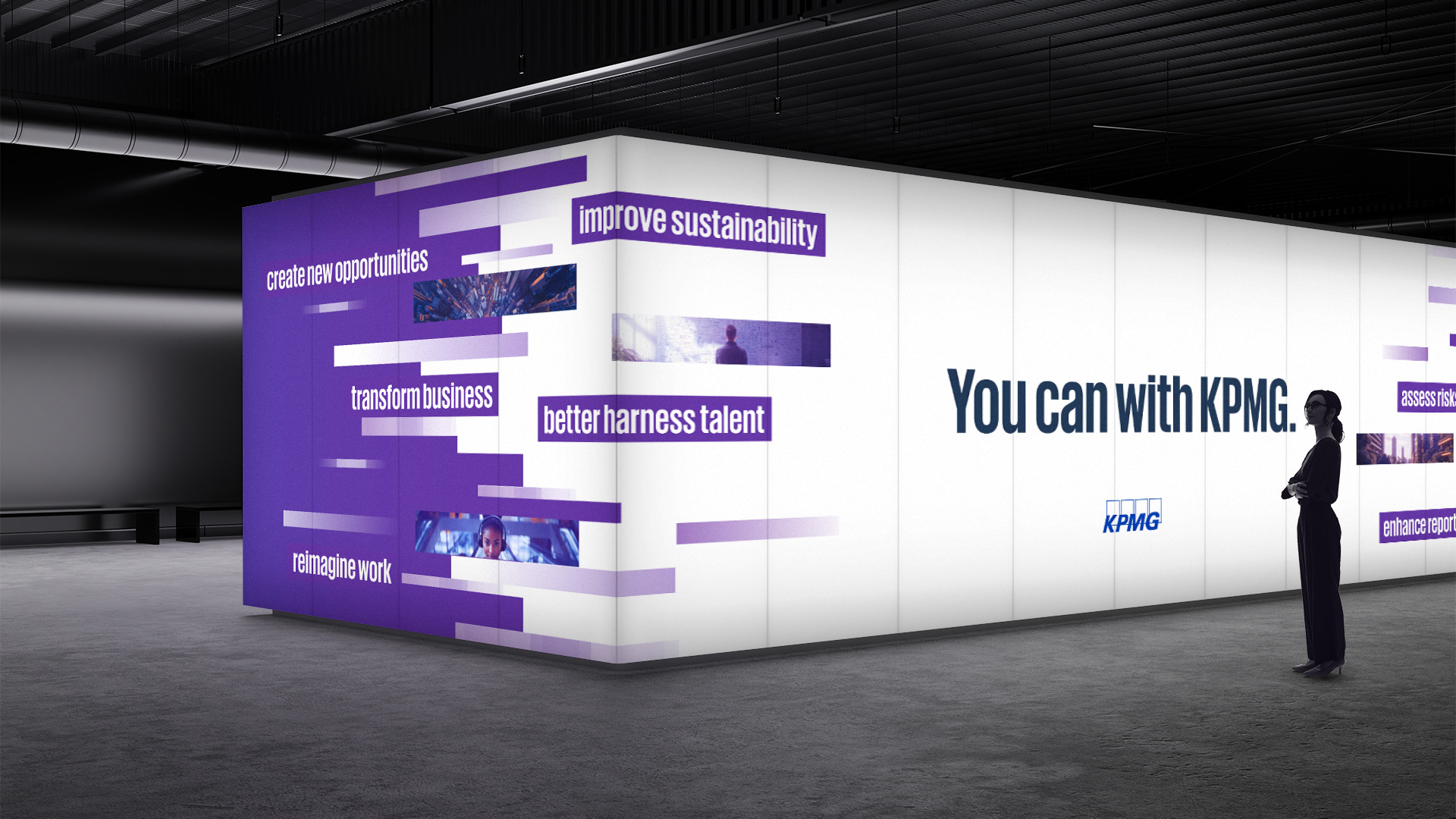 You Can With AI — immersive large-format brand installation at the Belvédère Hotel, Davos